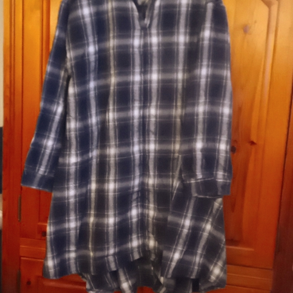 Shirt dress XXL by Kaktus Navy blue with white
